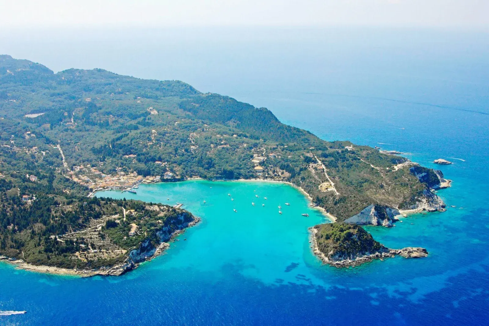 The bay and harbour at Lakka on the north of Paxos