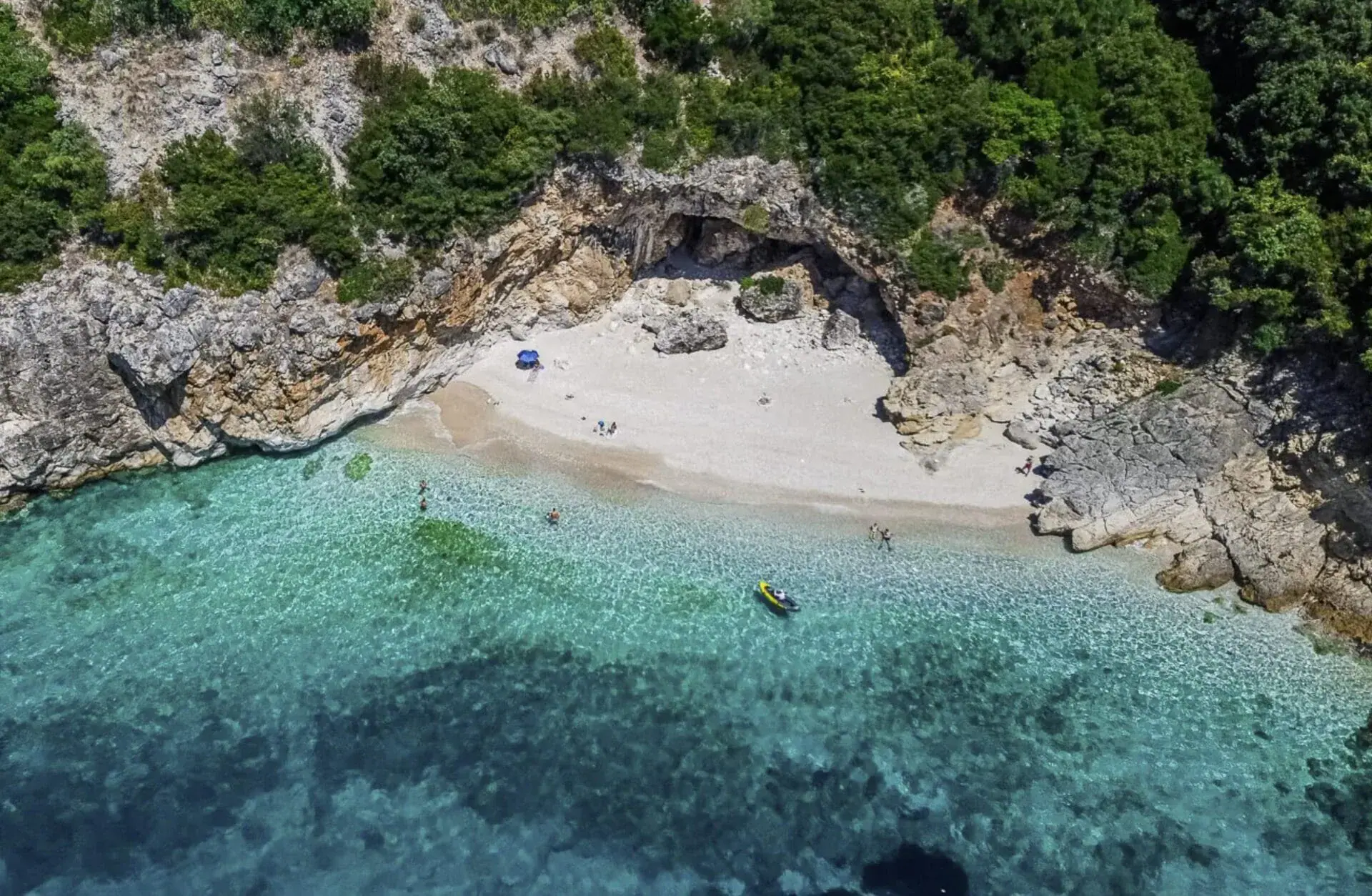 Small bays and beaches along the coast near Sivota